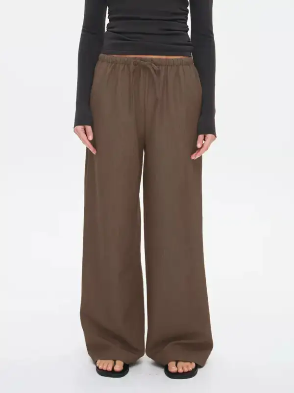 Wide Leg Drawstring Relaxed Fit Everyday Pants
