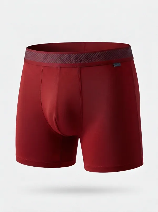 Men's Solid Navy Blue Herringbone Waistband Boxer Briefs