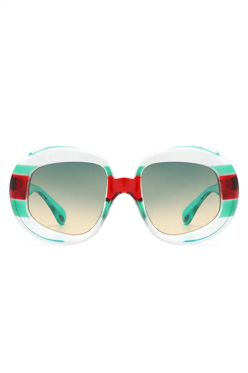Sleek Oval Round Frame Sunglasses