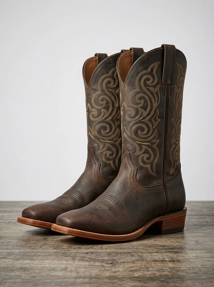 Men's Statement Western Cowboy Embroidered Cowboy Boots