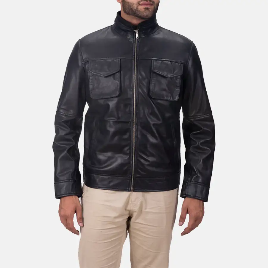 Men's Bold Profile Leather Jacket