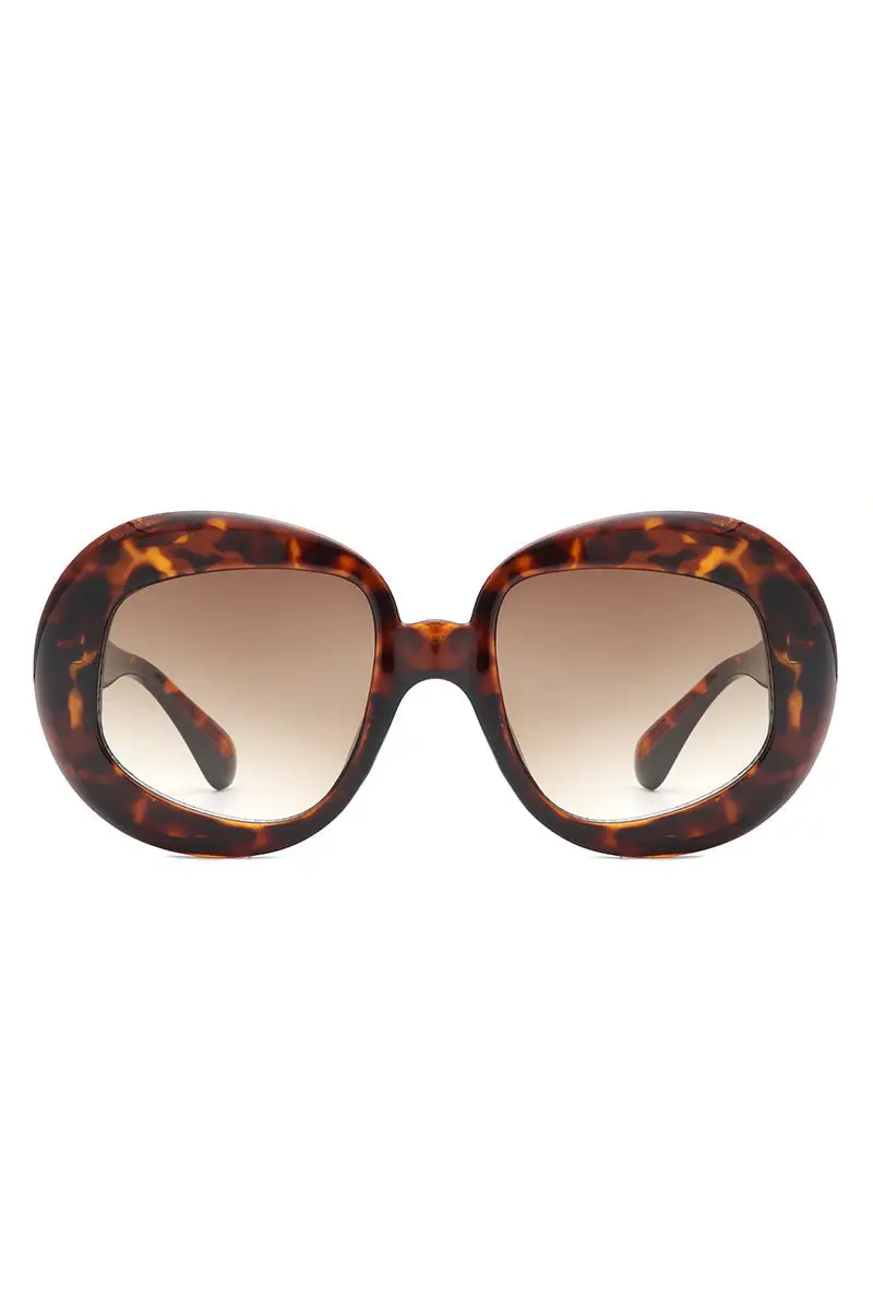 Sleek Oval Round Frame Sunglasses