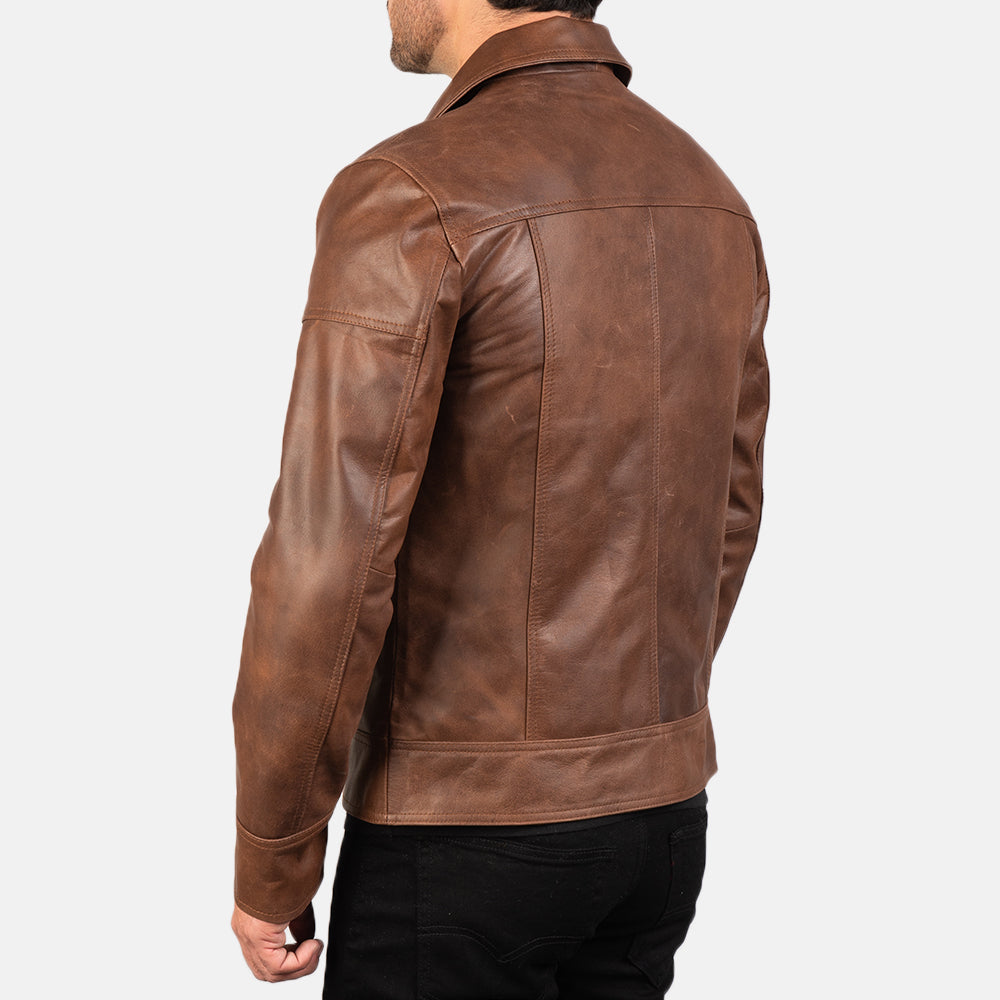 Men's Utility Biker Leather Jacket