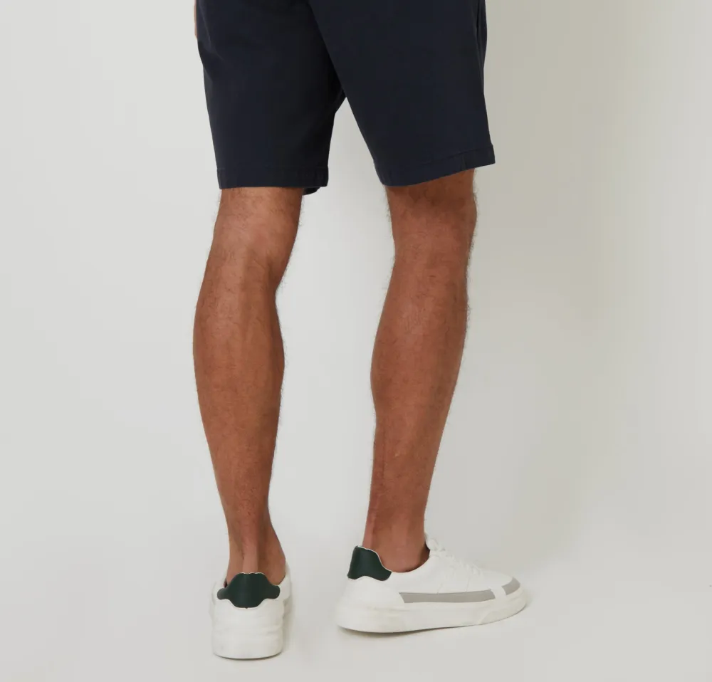 Men's Black Regular-Fit Stretch Chino Shorts