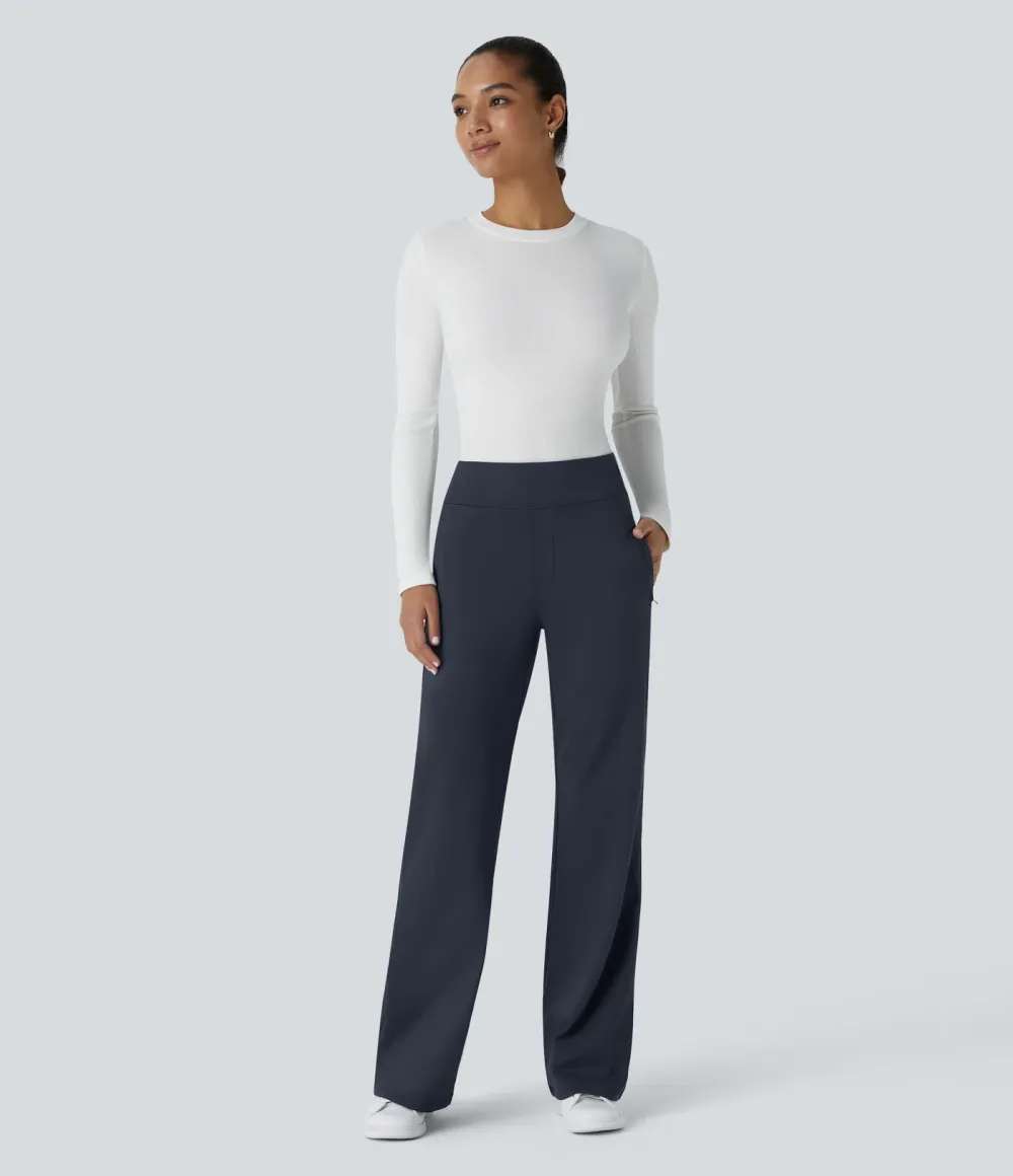  DayStretch Mid Rise Side Zipper Pocket Work Flare Pants