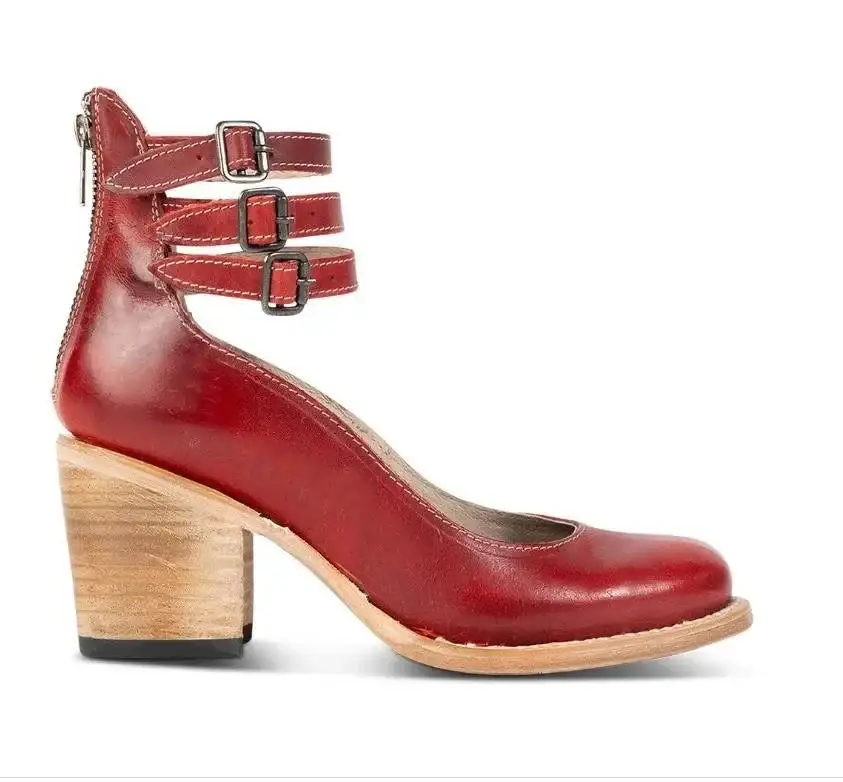  Block Heel Strap Shoes Apparel