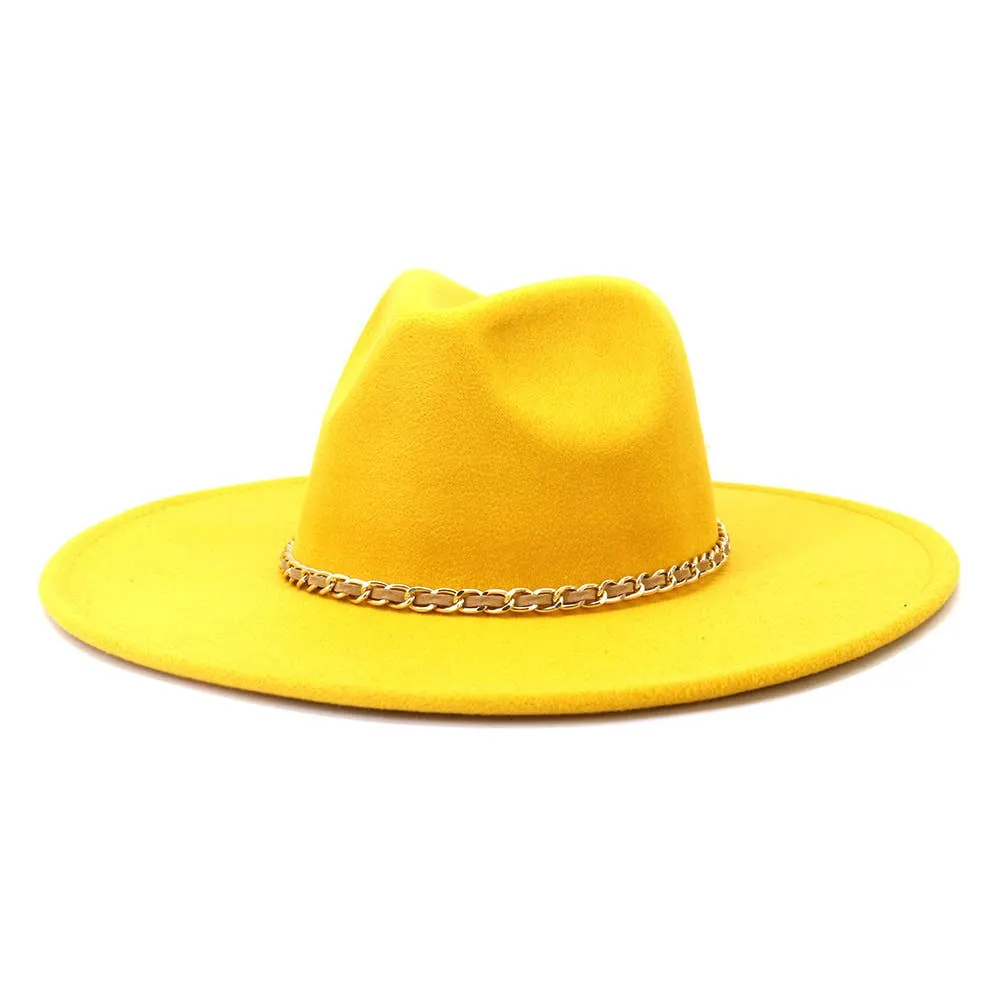Camel Chain Big Brim Peach Heart Top Hat