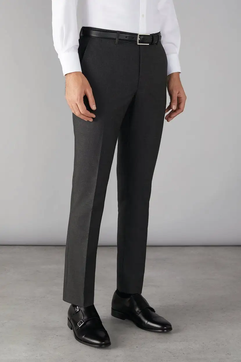 Men's Slim Fit Flat Front Stretch Suit Trousers