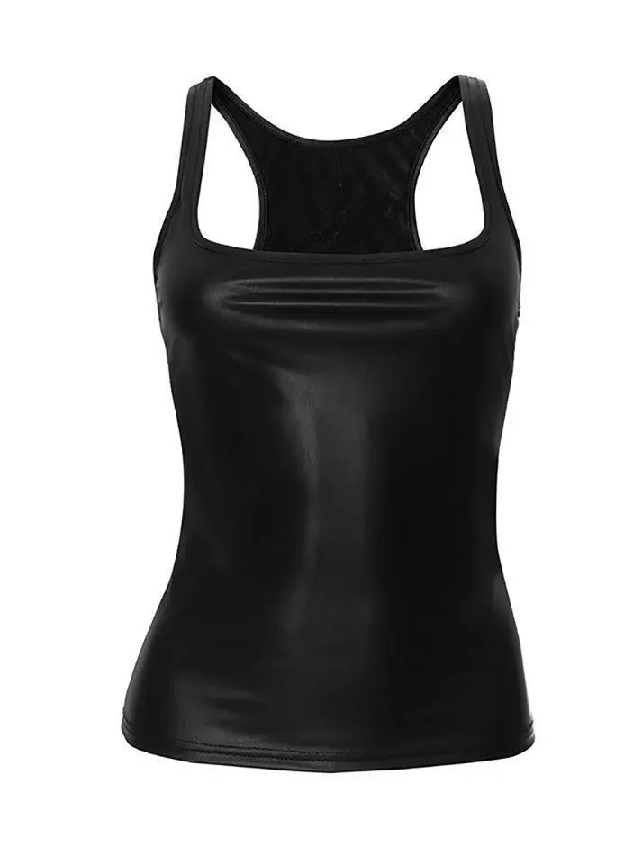 Square-Neck Crew-Neck Slim-Fit Tank Top