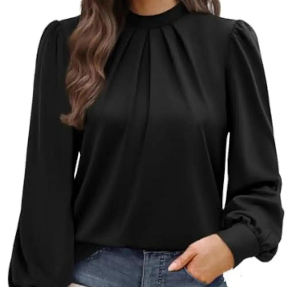 Freshly Tailored Satin Ribbed Blouse