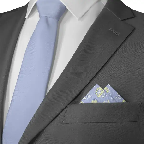 Contemporary Subtle Floral Pocket Square