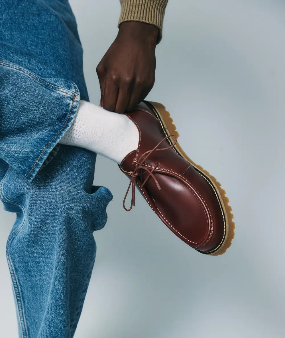 Refined Leather Moc Toe Shoes