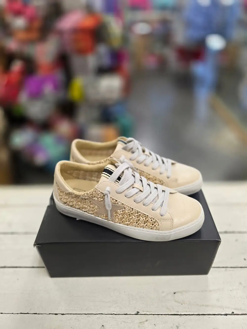 Woven Faux Leather Sneakers