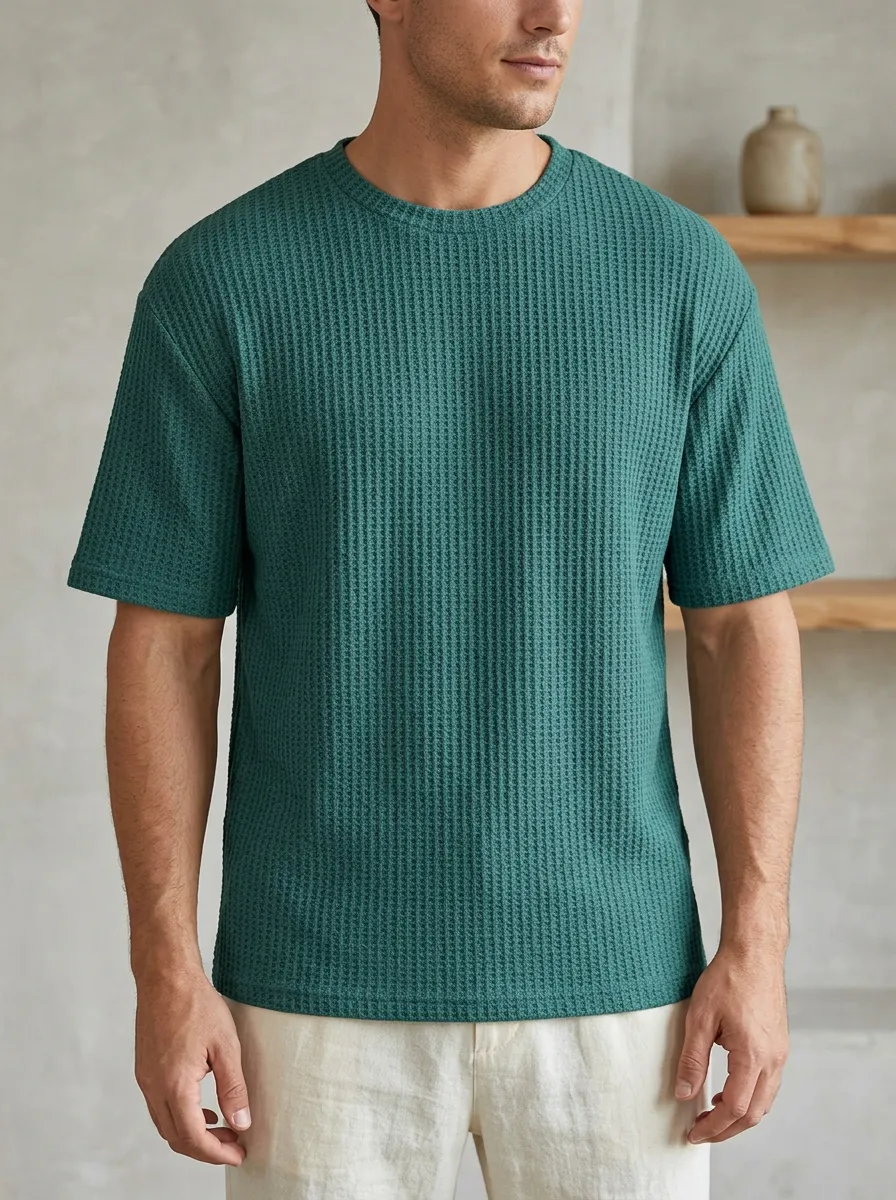 Men's Relaxed Essential Waffle Knit T-Shirt