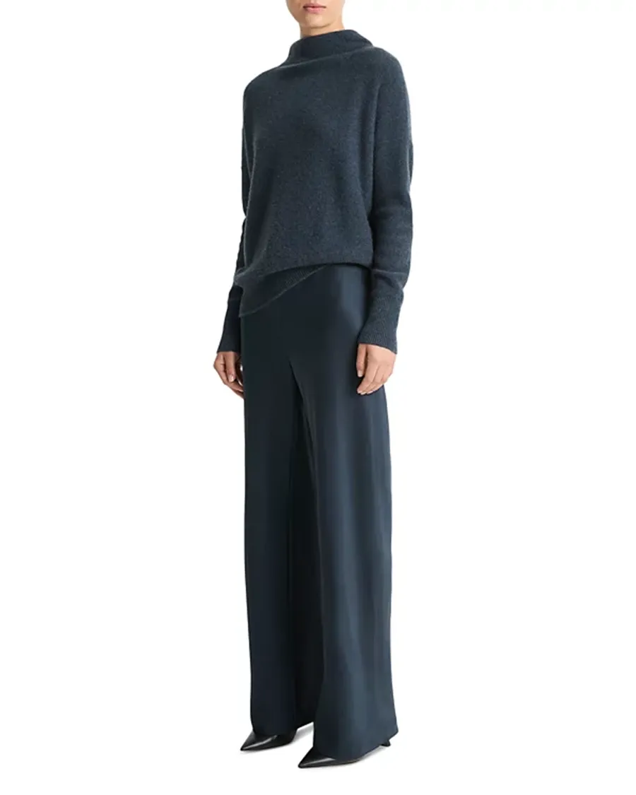 High Waist Fluid Bias Pants