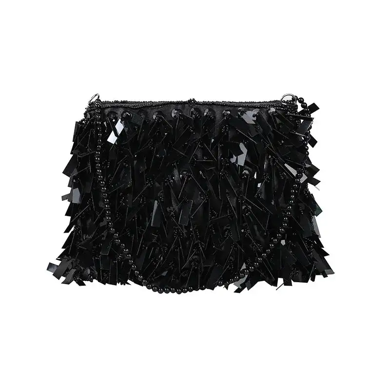 Glamorous Detail: Rhinestone Tassel Messenger Bag
