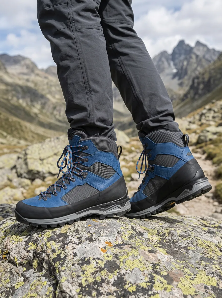 Men's Hiking Lover Blue Mountain Printed Boots