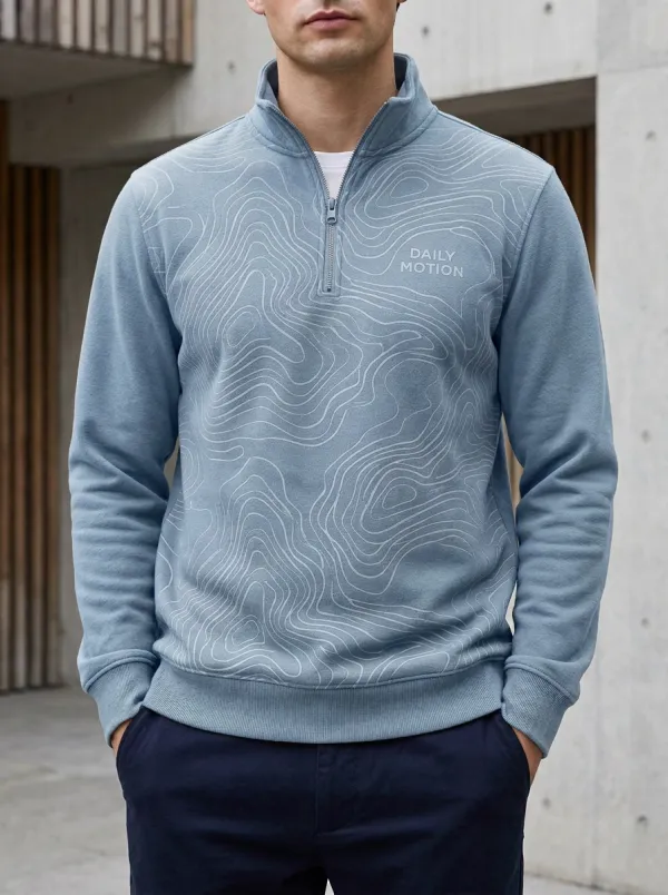 Modern Half-Zip Topographic Men's Half-Zip Sweatshirt