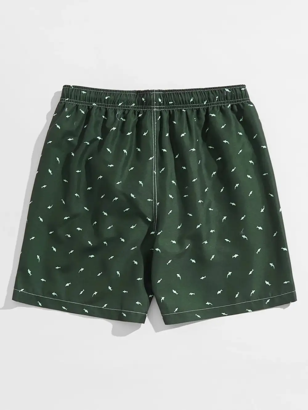 Men's Allover Shark Print Pocket Swim Trunks