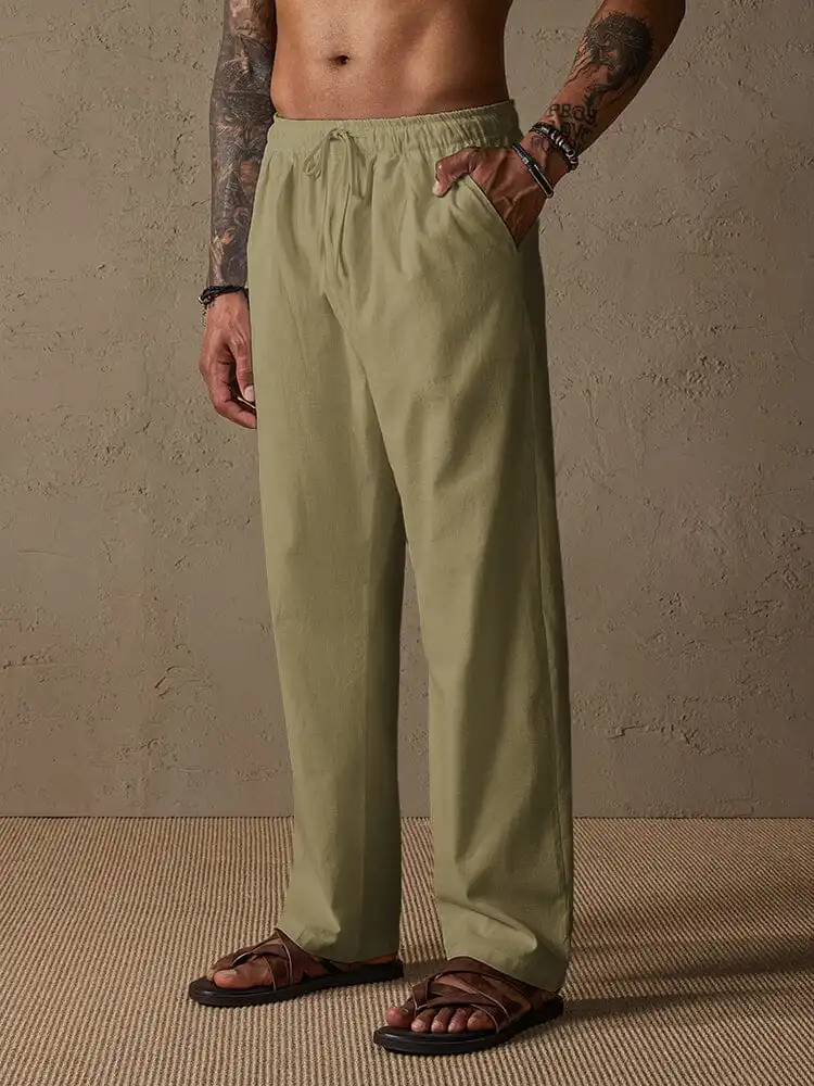 Relaxed Cotton Linen Trousers