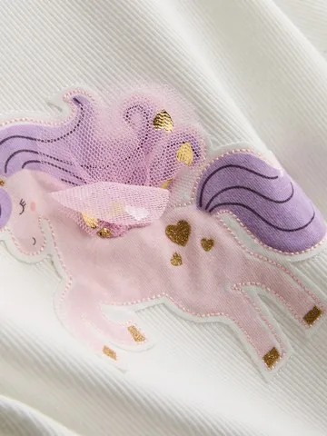 1.5-8yrs | Unicorn Graphic T-Shirt and Tutu Skirt Set