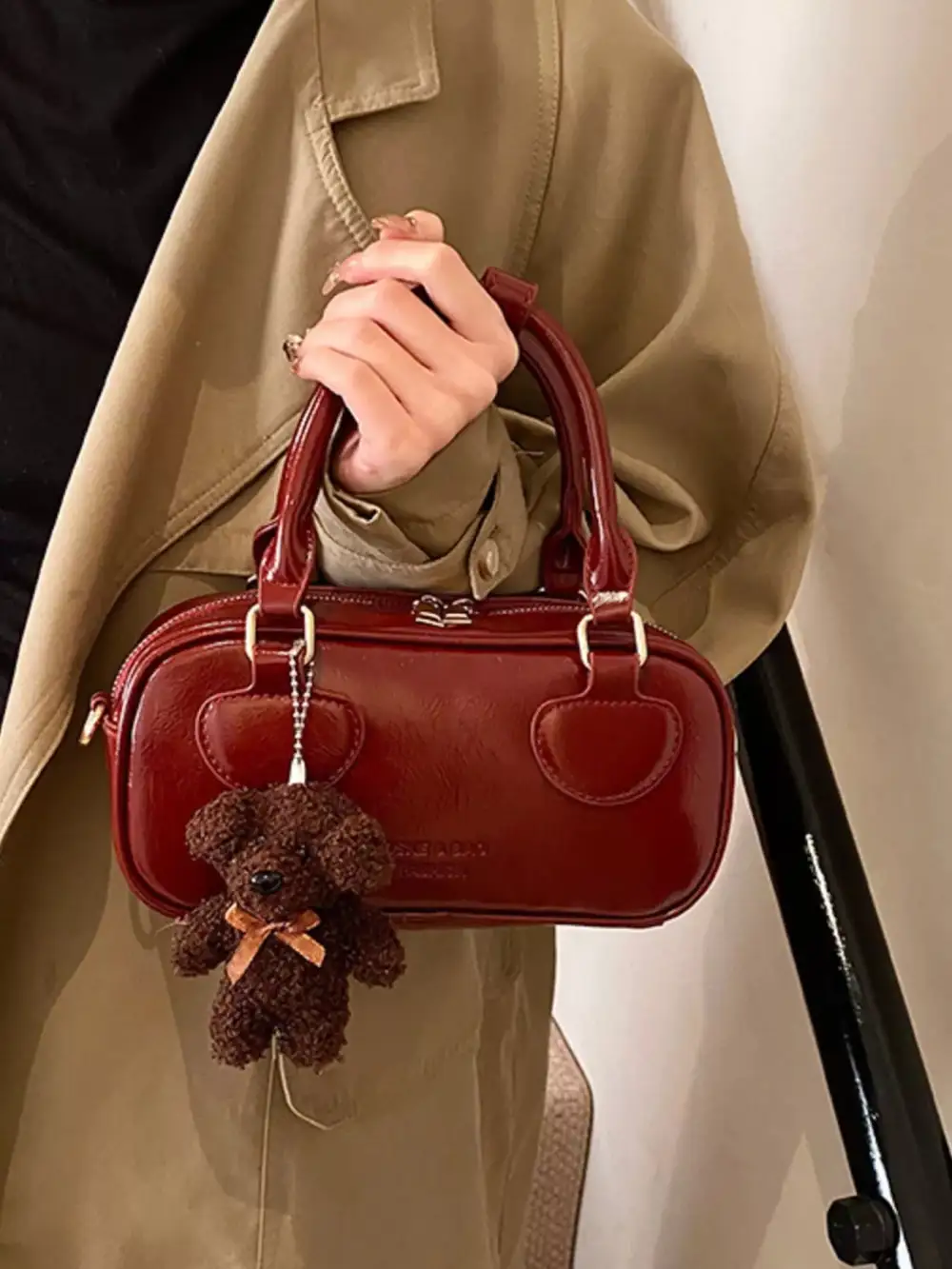 Vintage Style Crossbody Bag with Charm