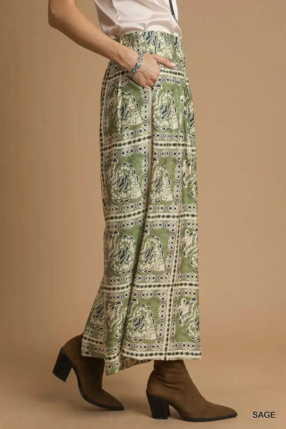 Printed Pocketed Everyday Lightweight Pants