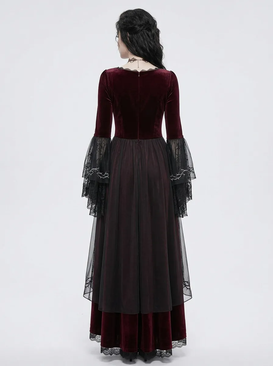 Dark Romantic Moon Phase Moon Thorn Style Women's Gothic Dress
