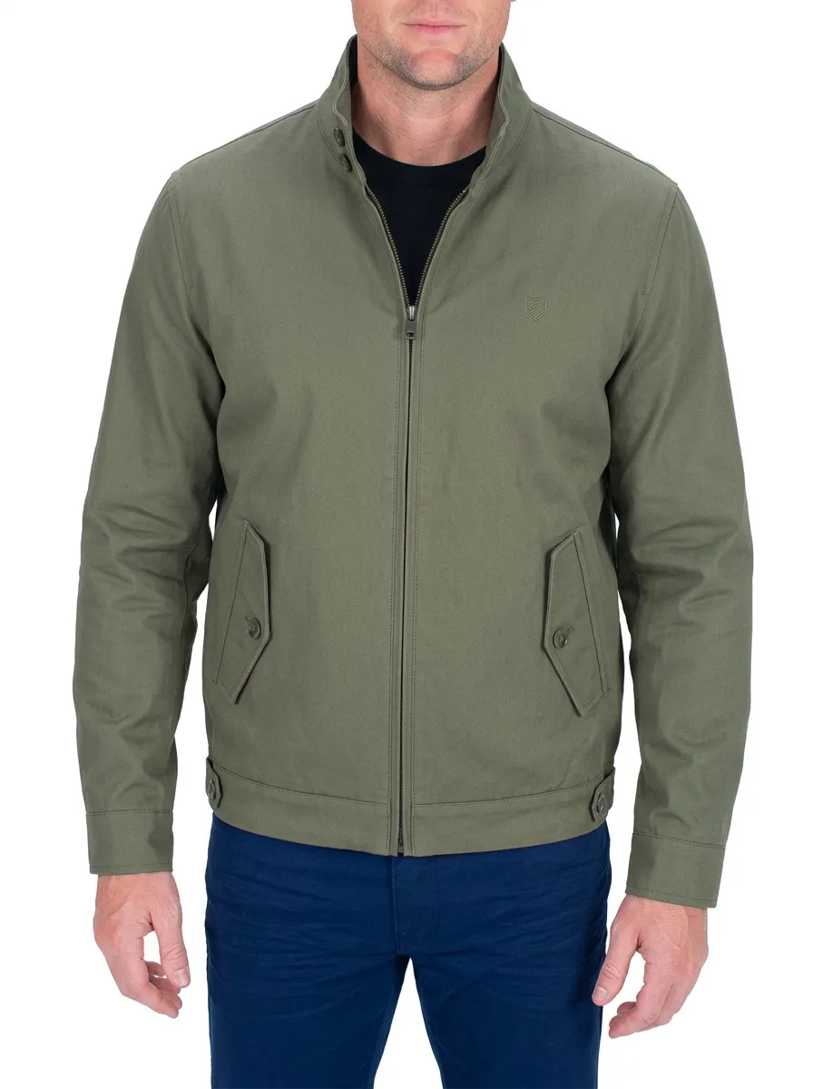 Men's Military Style Olive Green Zip-Up Casual Jacket