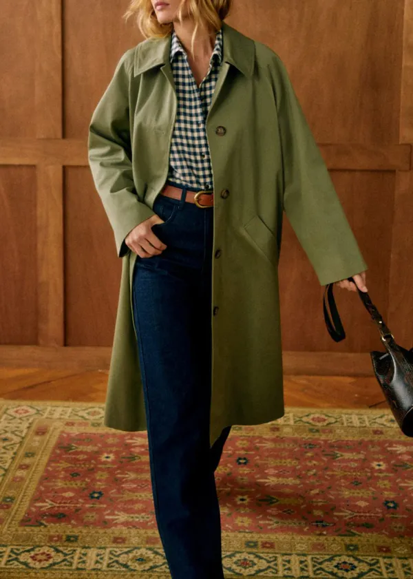 Dark Green Oversized Trench Coat