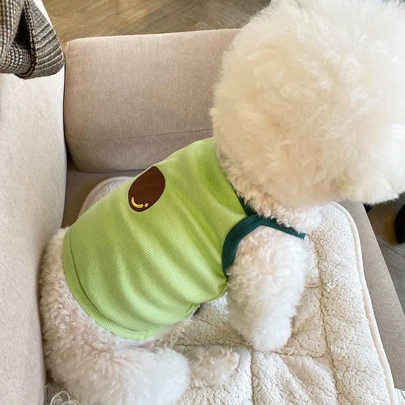 Dog Clothes Summer Thin Embroidered Avocado Strap Cat vest Pet Clothes