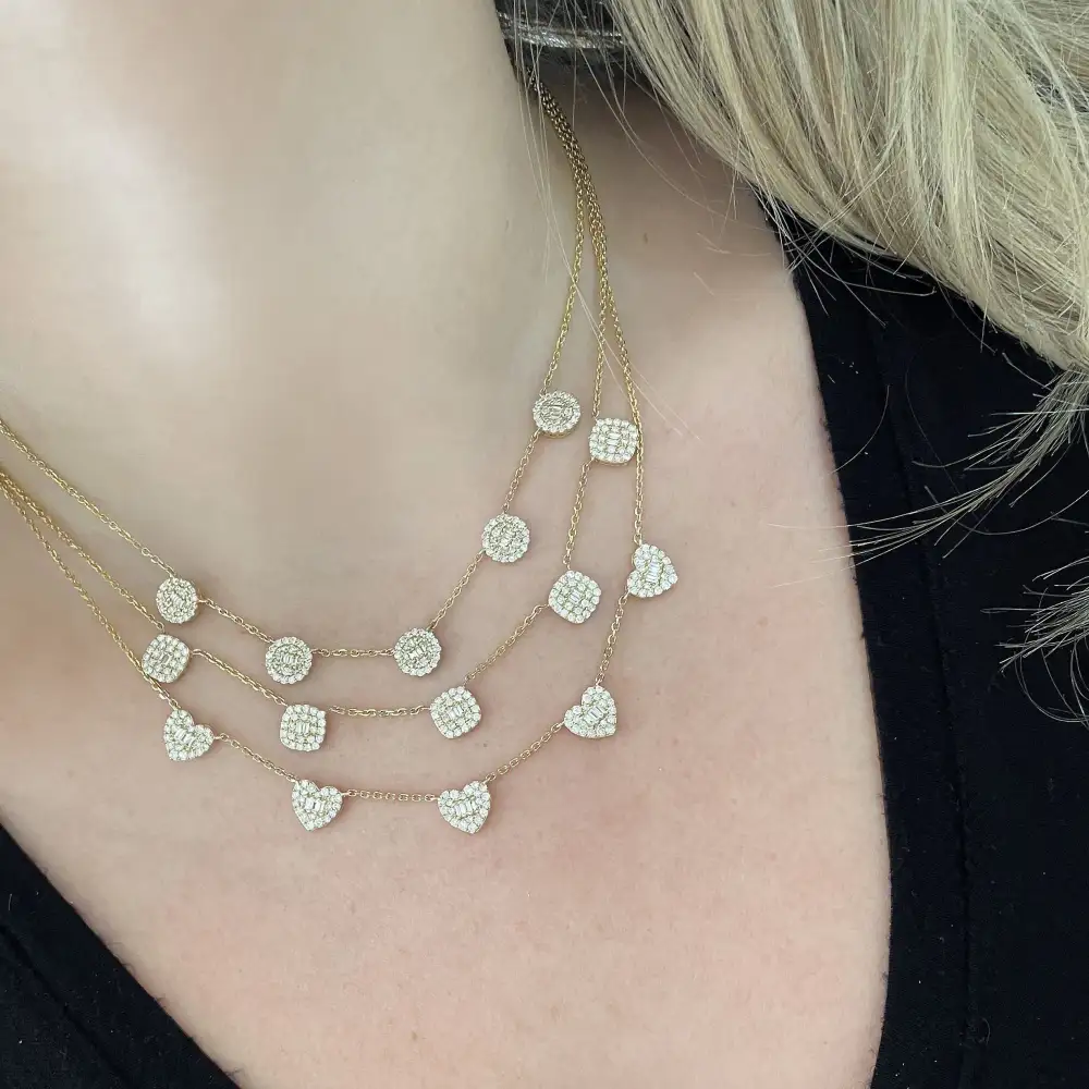 Classic Curved Heart Diamond Necklace