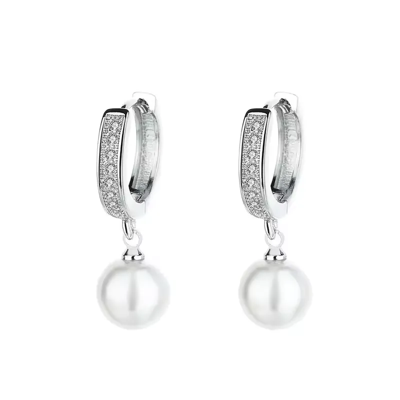 Natural freshwater pearl ladies' earrings
