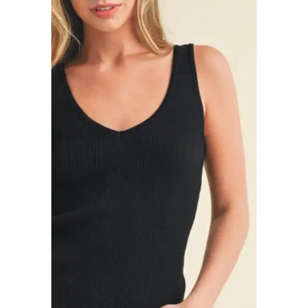 Ribbed Wide Strap Knit Tank