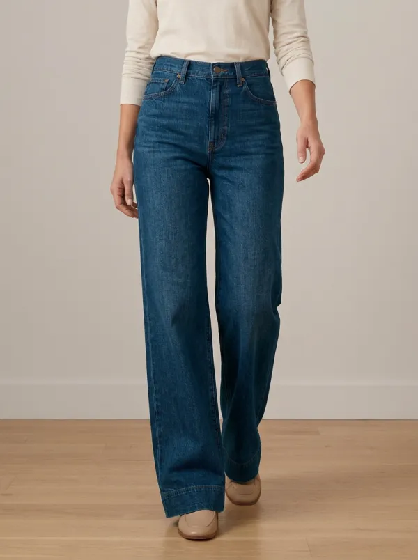 Wide-Leg Denim Casual Denim Jeans