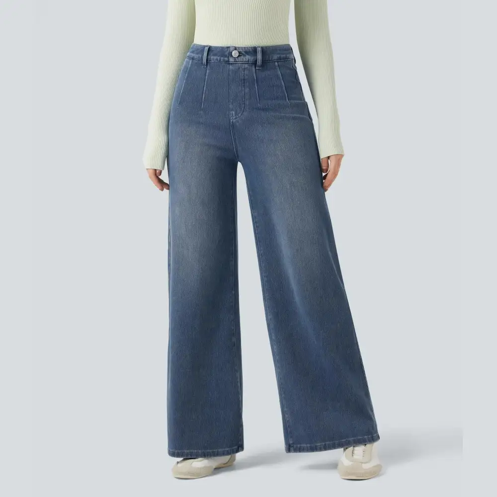 ⏰ TODAY ONLY - High Waisted Tummy Control Wide Leg Jeans