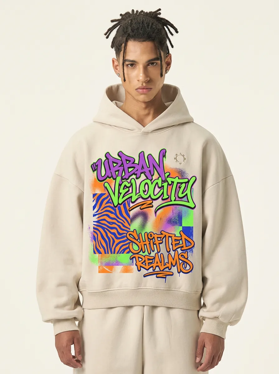 Unisex Downtown-Inspired Streetwear Graffiti Hoodie