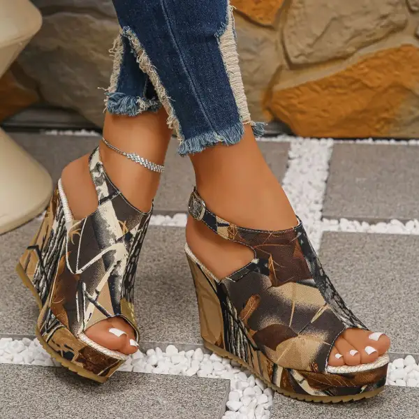 Street Lounge Open Toe Wedge Sandals