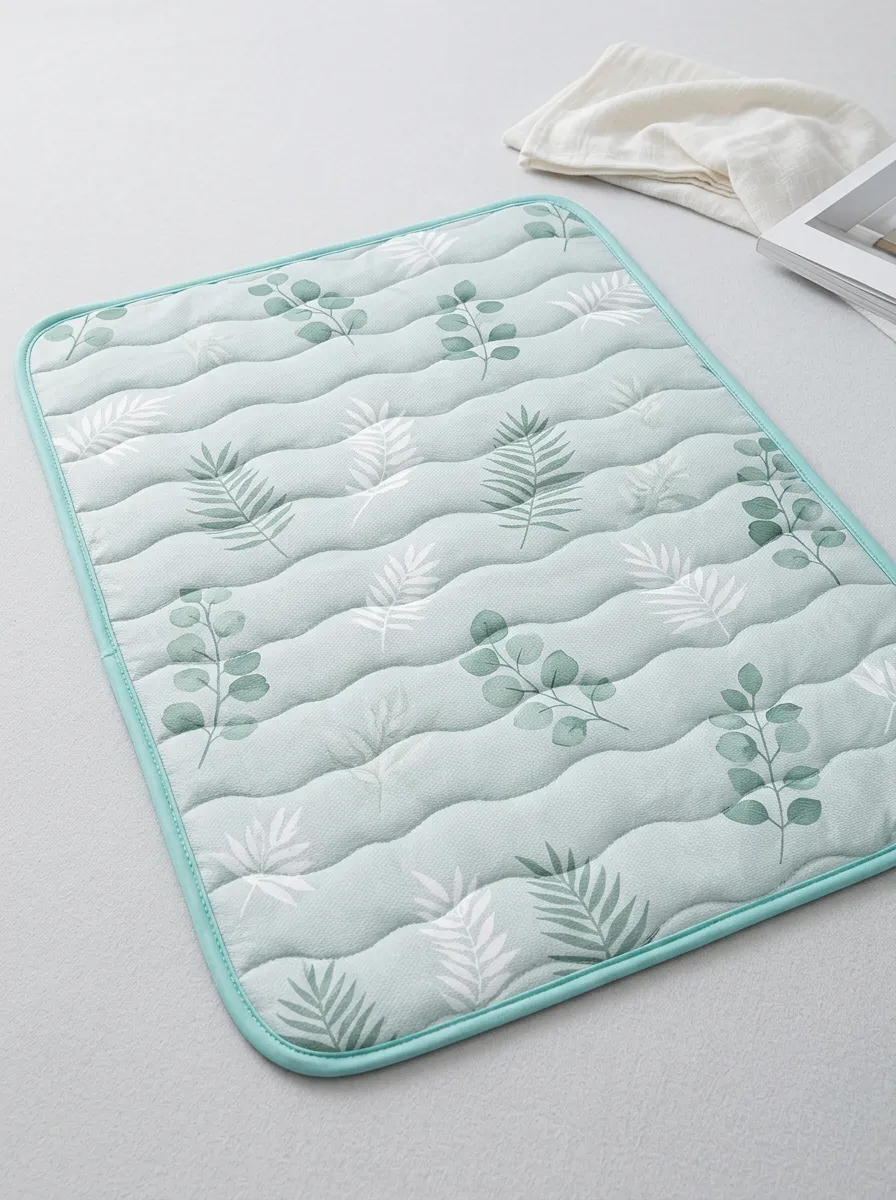 Botanical Nature Lover Eucalyptus Fern Pattern Cooling Mat