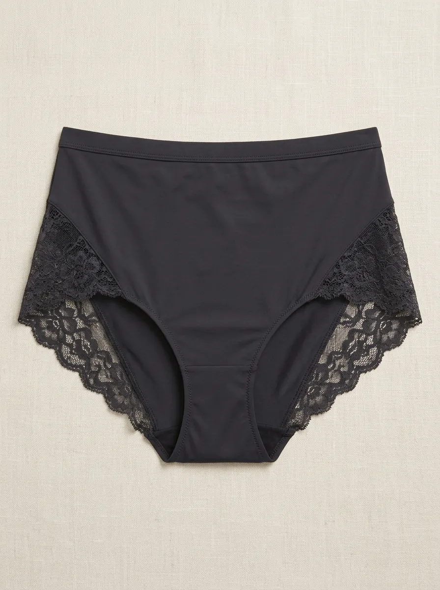 Daily High-Waisted Floral-Lace Lace-Trimmed Panties