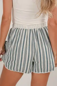 Elastic Waist Cargo Pocket Casual Shorts