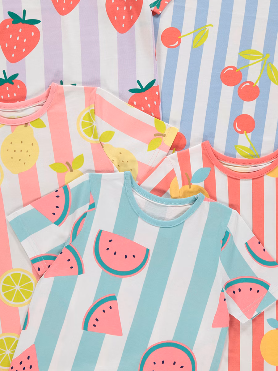 Stripe Fruit Short Pyjamas 5 Pack detail 1