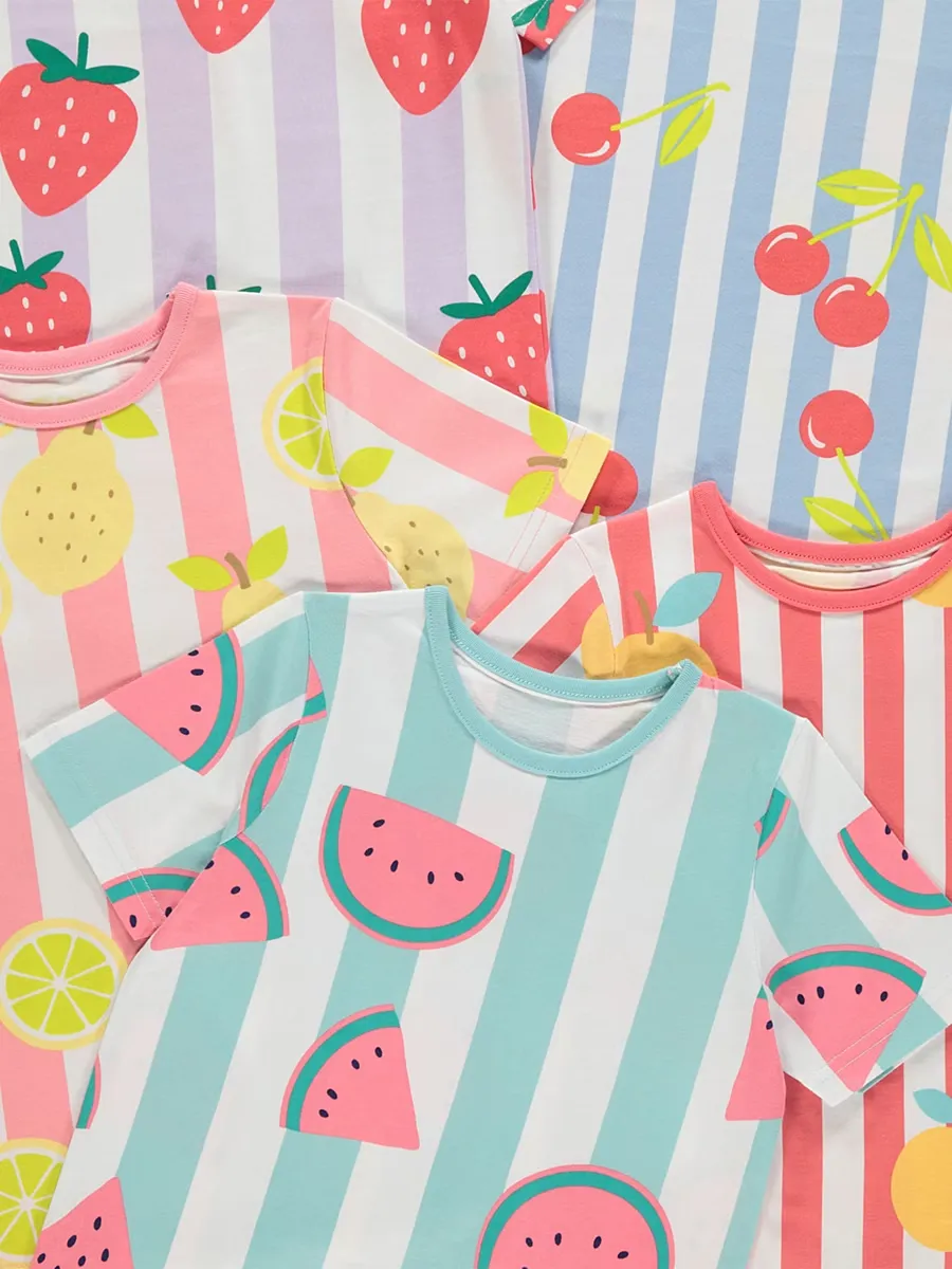 Stripe Fruit Short Pyjamas 5 Pack
