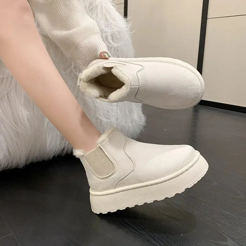 Plush-Lined Warm-Lined Ankle Boots