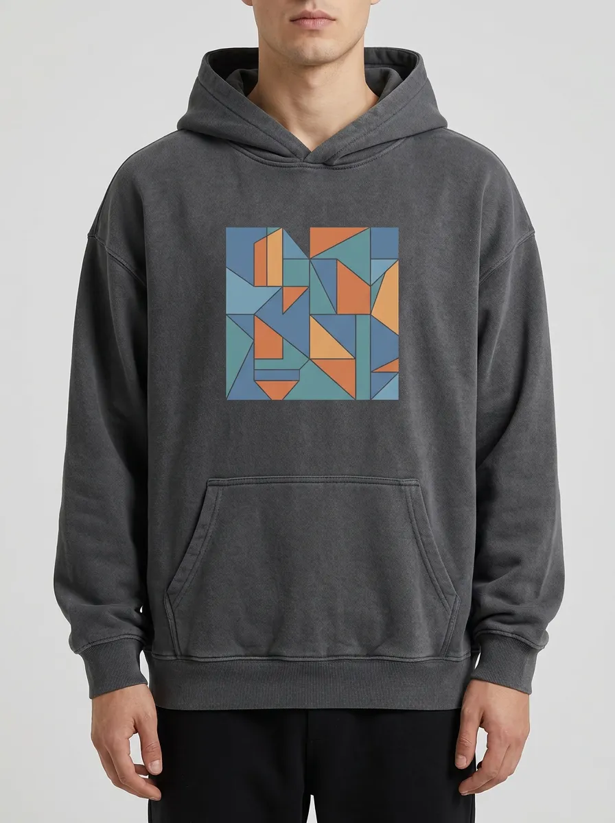 Unisex Geometric Abstract Art Print Hoodie
