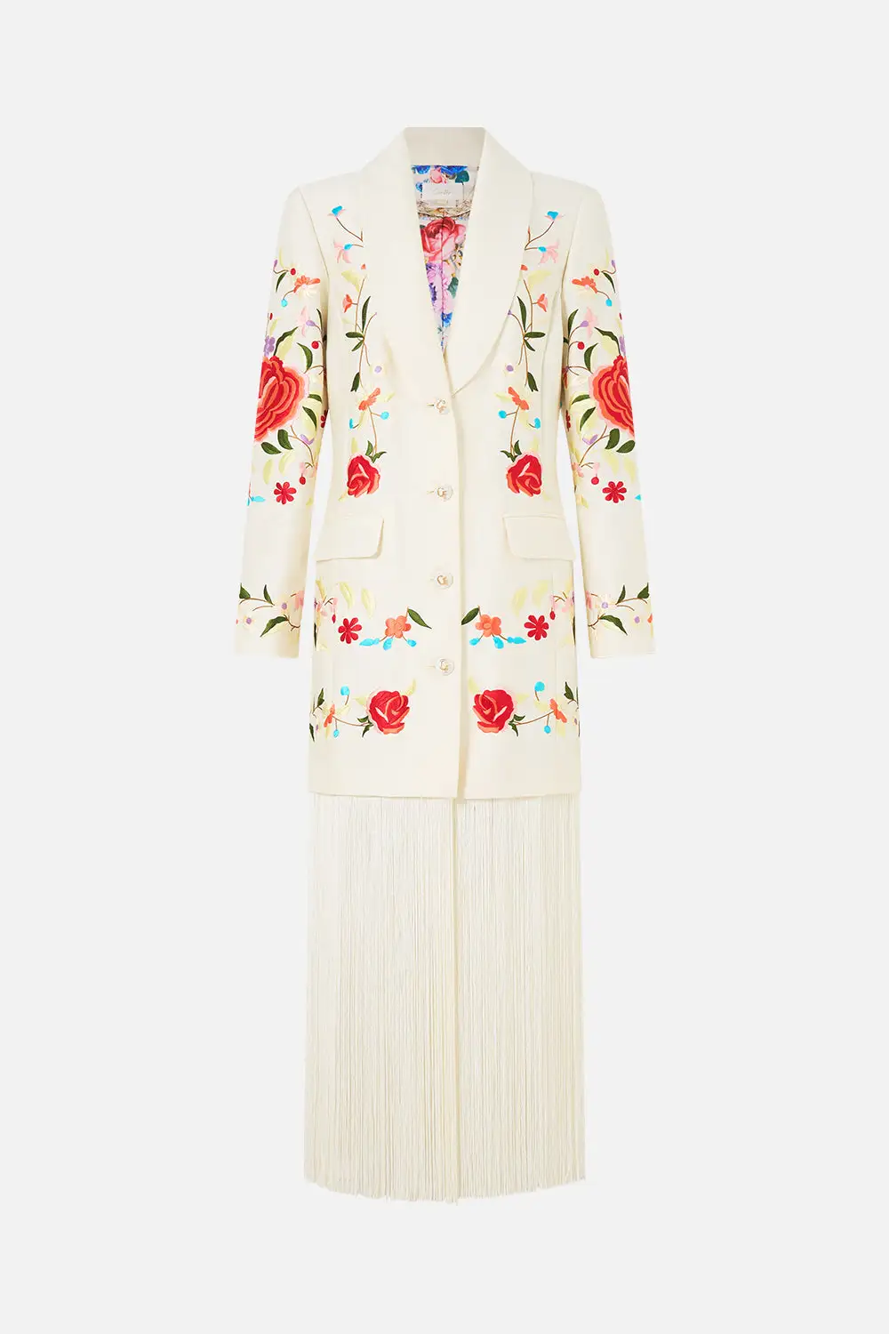 Printed Blazer with Fringing Jacket