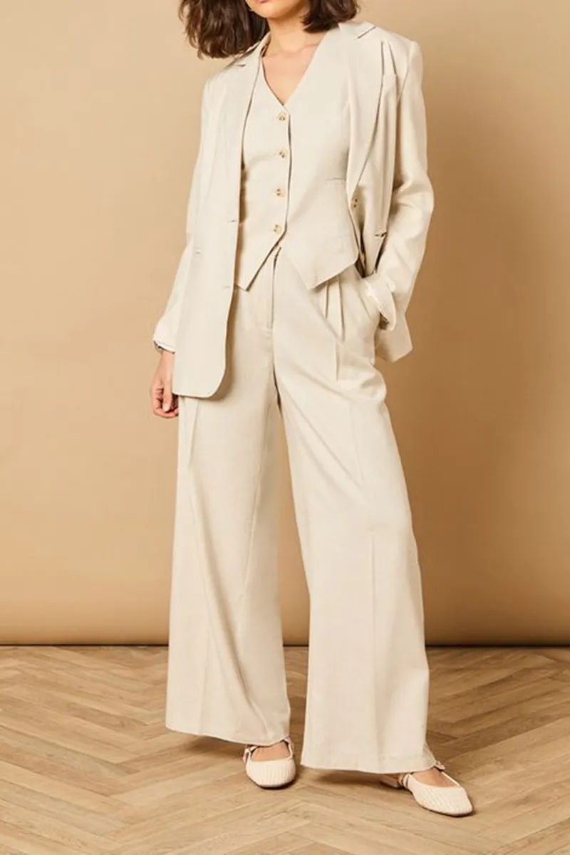 Casual Style Wide Leg Tailored Trouser