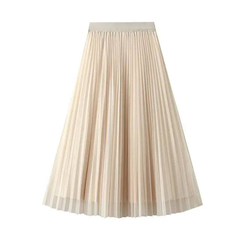 Refined Reversible High Waist Mesh Pleated Skirt