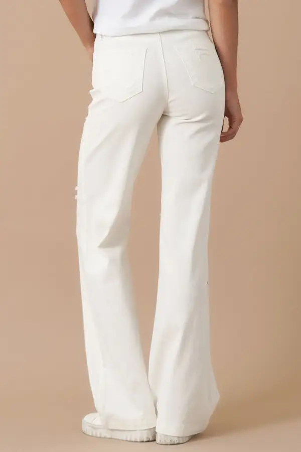 High Rise Straight Distressed Jeans