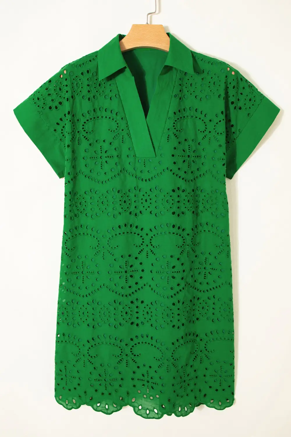 Embroidered Eyelet Mini Dress